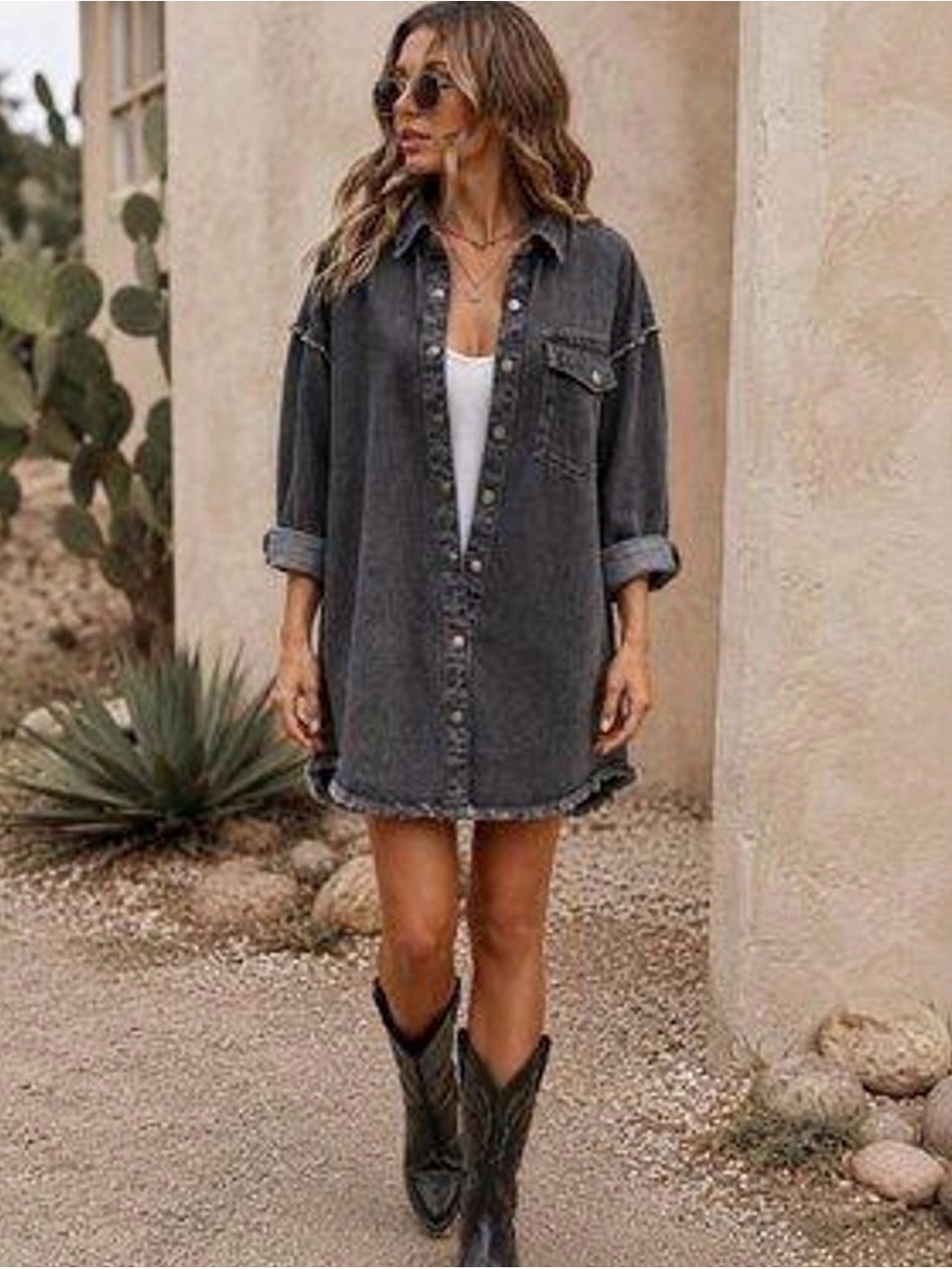 Women’s Chico's Black Washed Denim Jacket or Dress..
